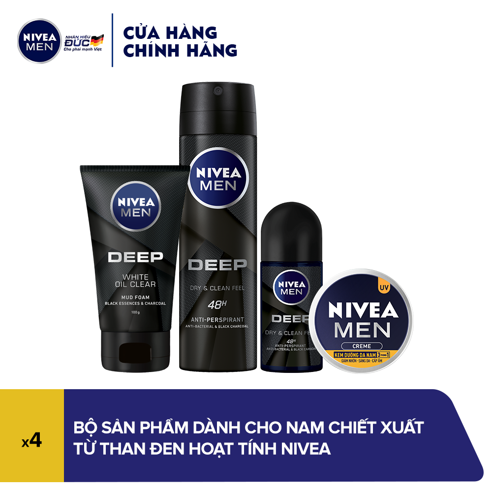 Bộ sản phẩm dành cho nam chiết xuất từ than đen hoạt tính Nivea