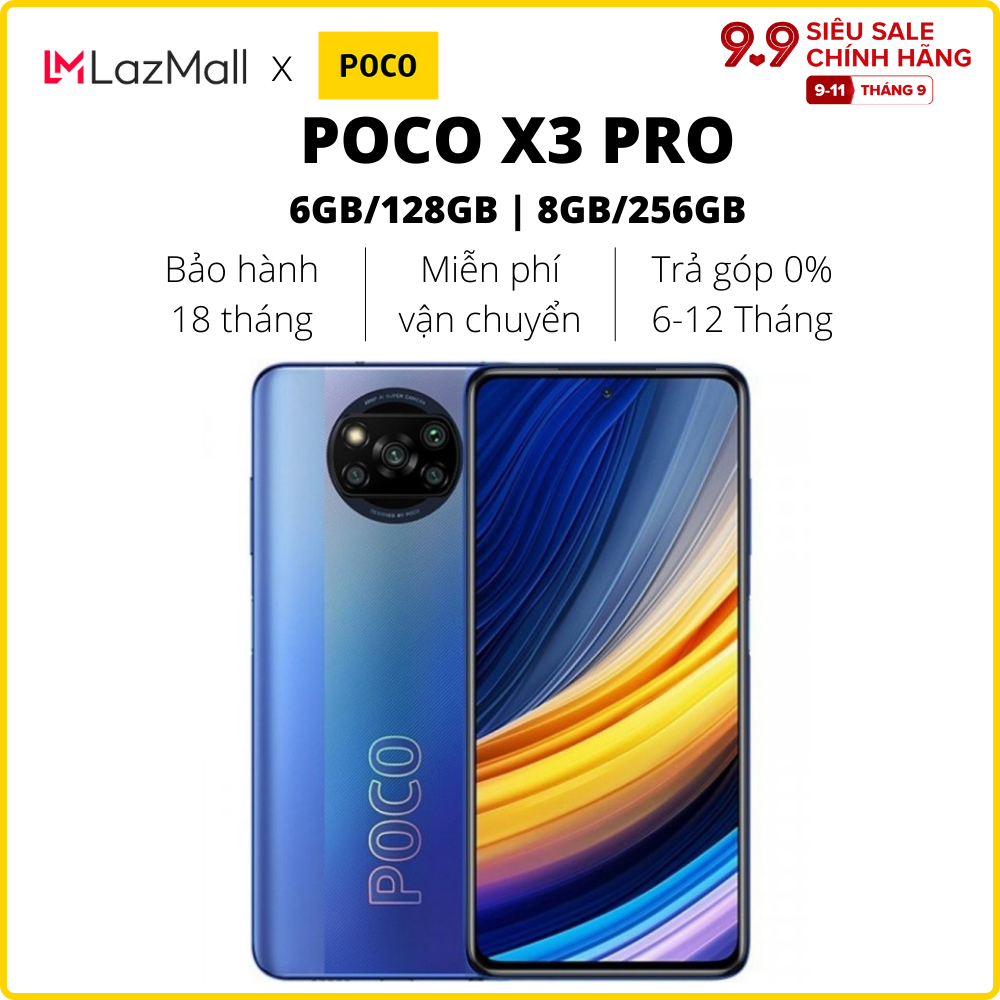 [VOUCHER 400K 13.12] Điện thoại POCO X3 Pro (6GB/128GB 8GB/256GB) – Hàng chính hãng DGW – Bảo hành 18 tháng – Trả góp 0%