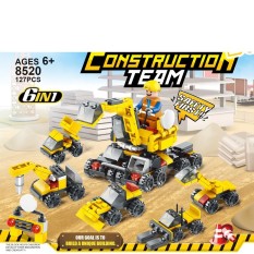 Đồ chơi lắp ráp Đội thi công công trình 6in1 Lele Brother 8520