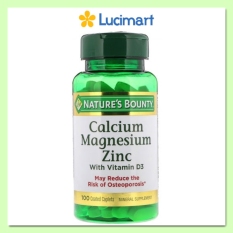 [HCM]Viên uống Calcium Magnesium Zinc bổ sung Canxi Kẽm Magie với Vitamin D3 Nature’s Bounty hũ 100 viên [Hàng Mỹ hạn dùng 2024]