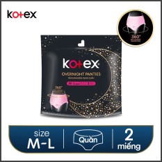 Băng vệ sinh Kotex Đêm dạng quần vừa vặn chống tràn 360 size ML (2 miếng/gói)