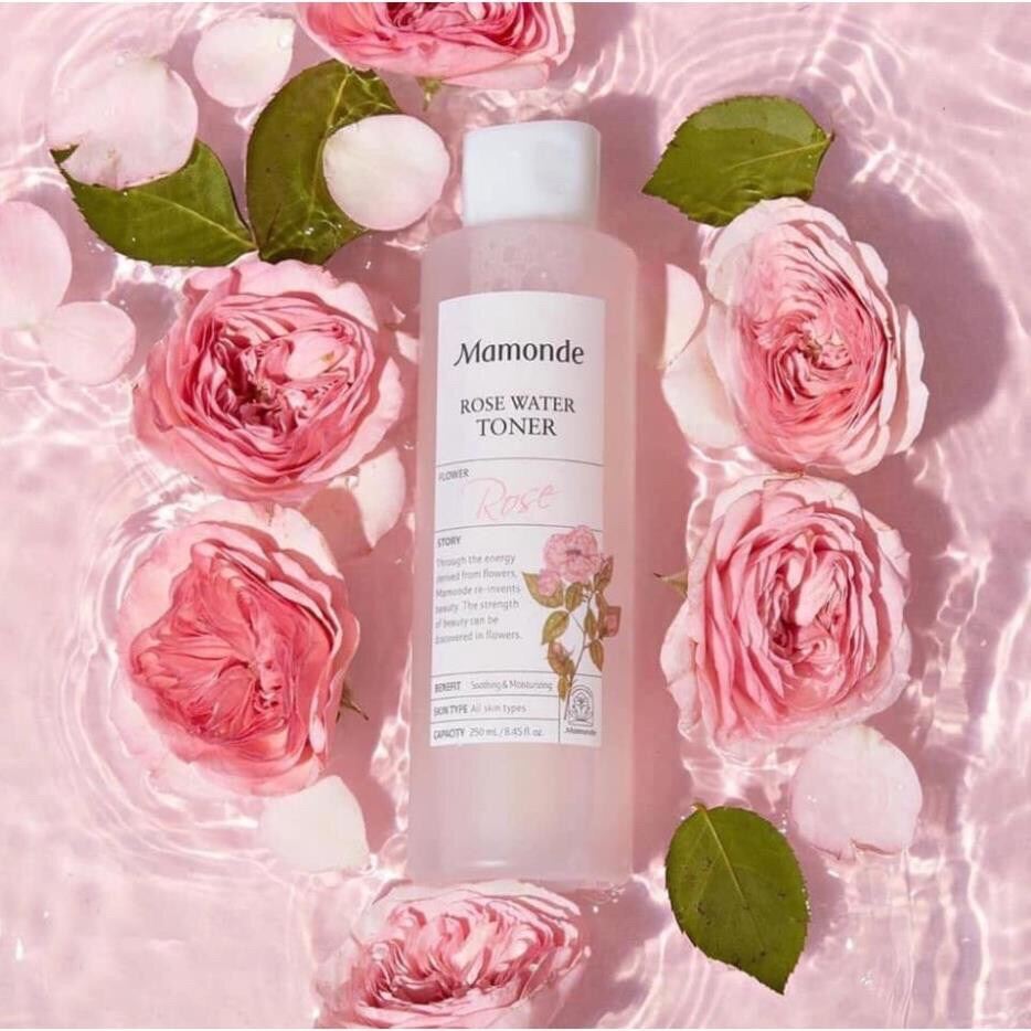 Nước cân bằng hoa hồng cung cấp độ ẩm Mamonde Rose Water Toner 250ml - Lacdy cosmetics
