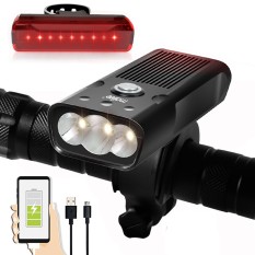 Bộ Đèn Pha Trước Xe Đạp den xe dap den led xe dap Có Sạc USB Siêu Sáng Cao Cấp Chống Nước và Đèn Hậu Phía Sau Dành Cho Xe Đạp Địa Hình, Xe Đạp Thể Thao Giúp Đạp Xe An Toàn Ban Đêm