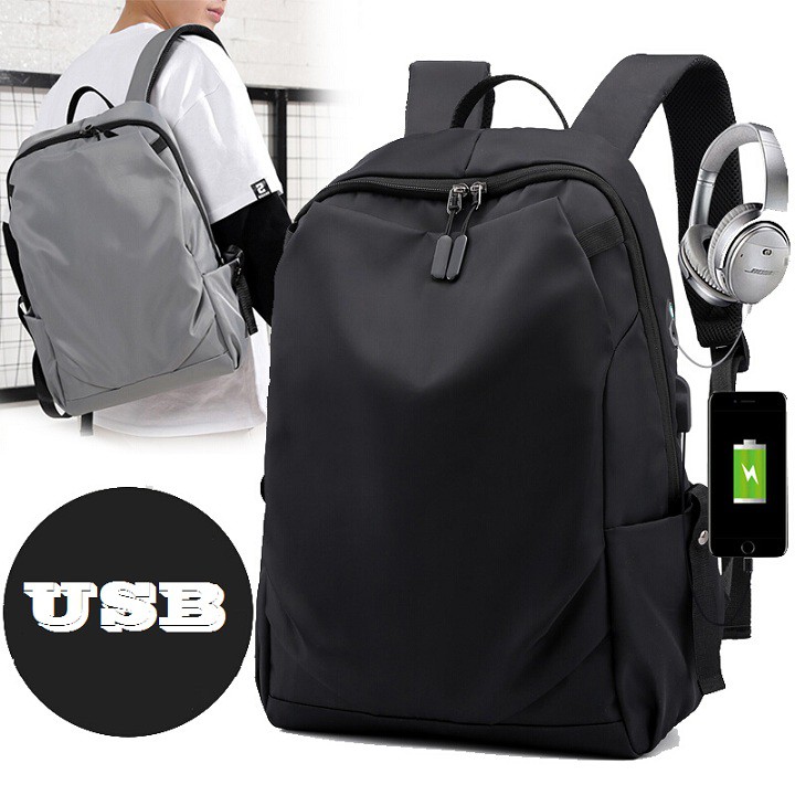 Balo Nam Balo Đựng Laptop Chống Nước Tích Hợp USB Sạc Ngoài Phong Cách