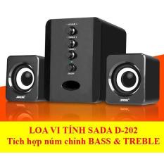 Loa Vi Tính SADA D-202, Có Núm Chỉnh BASS Và TREBLE (đen bóng)
