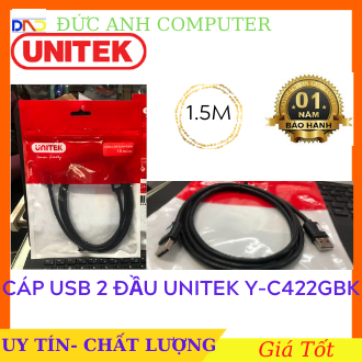 Cáp hai đầu đực USB 1M5 Unitek Y – C442 GBK Unitek – Cable USB Link -Cáp 2 Đầu USB UNITEK- Bảo Hành 12 Tháng – 1 Đổi 1