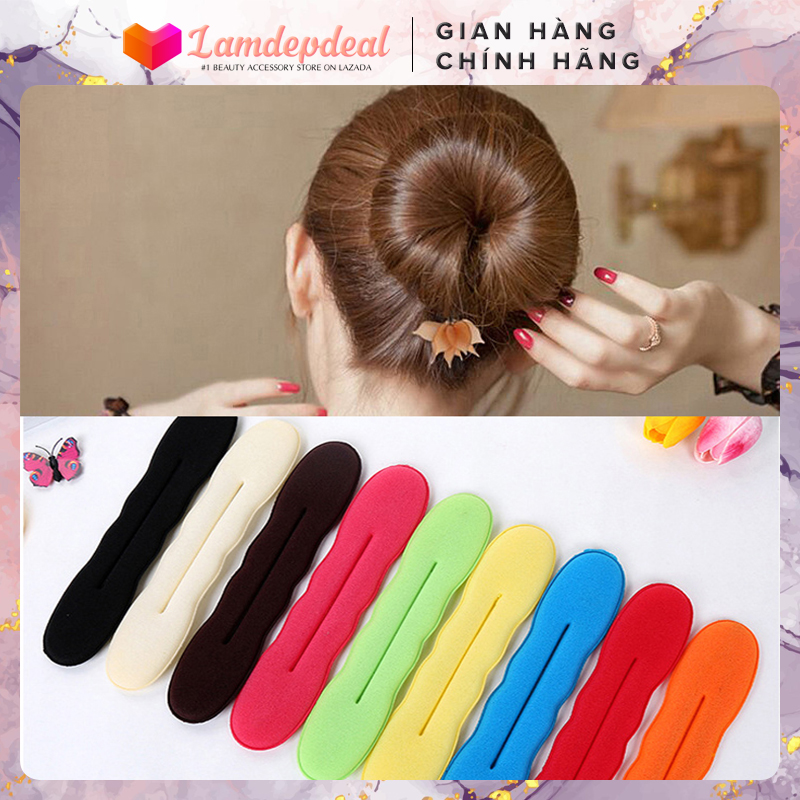 ❤️ Lamdepdeal - Dụng cụ búi tóc tròn tạo kiểu tóc củ tỏi nữ tính duyên dáng - phụ kiện...