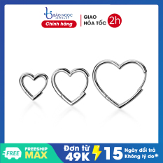 Bông tai nữ bạc thời trang hình trái tim trơn – B2533 – Bảo Ngọc Jewelry
