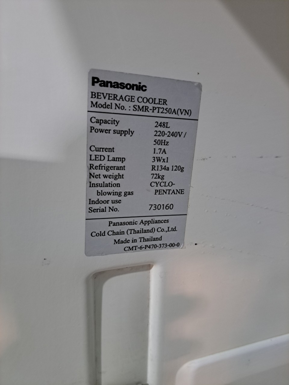 Tủ mát Panasonic 248lit hàng thái đã qua sử dụng [lh 0769199696 chỉ giao kv hcm, vùng lân cận]