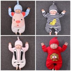 BODY COTTON TAY DÀI KÈM MŨ CHO BÉ
