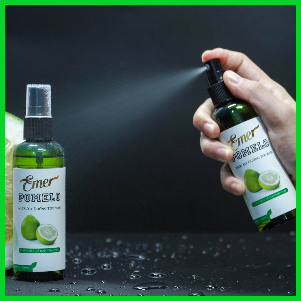 Bộ 2 chai xịt dưỡng tóc tinh dầu bưởi kích thích mọc tóc pomelo (100ml x 2) giúp giảm rụng...