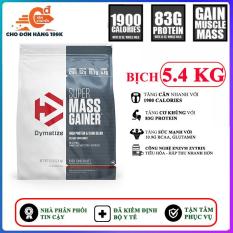 Sữa tăng cân tăng cơ Super Mass Gainer của Dymatize hương Chocolate bịch 5.4 kg hỗ trợ tăng cân tăng cơ nhanh cho người gầy kén ăn, khó hấp thu, khó tăng cân – thuc pham chuc nang
