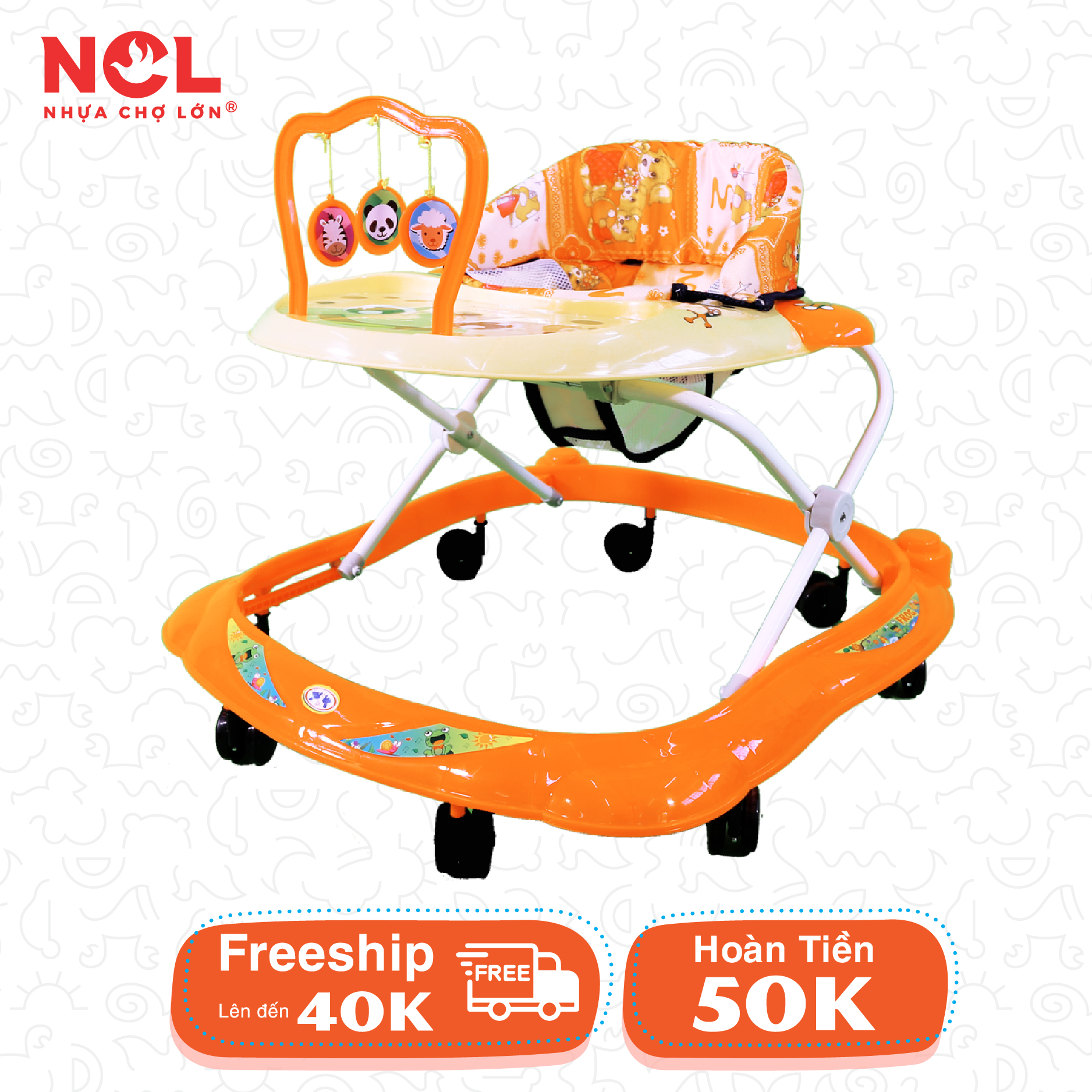 Xe Tập Đi Nhựa Chợ Lớn L3 Con Ếch (Không nhạc) Dành Cho Bé Từ 6 - 12 Tháng -...