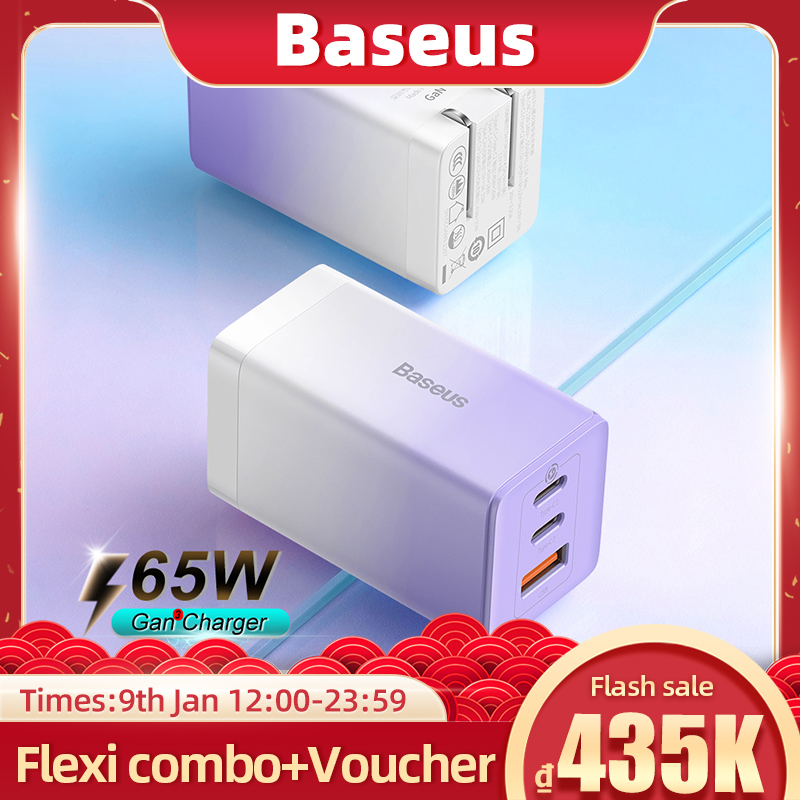 New丨Baseus 65W GaN3 Pro Charger Quick Charge 4.0 3.0 Type C PD USB Charger Portable Fast Charger For Laptop iPhone 13 Pro Max Samsung Xiaomi