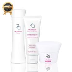 Trọn bộ sản phẩm dưỡng trắng ẩm mịn giảm thâm sạm ban ngày Za True White (Cleansing Foam 100g + Toner 150ml + Day Cream 40g)