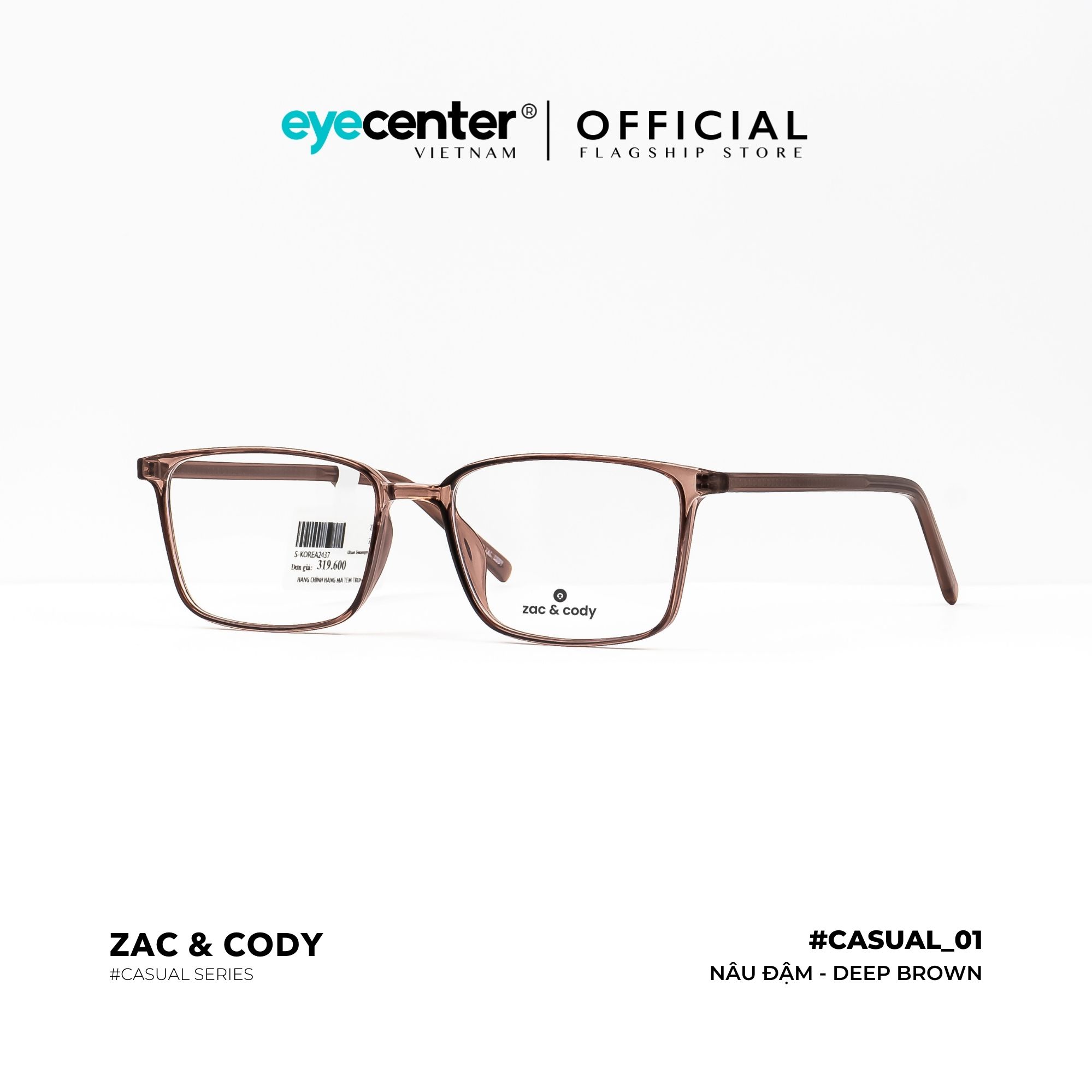 Gọng kính cận nam nữ chính hãng ZAC & CODY C01 lõi thép chống gãy nhiều màu nhập khẩu by...