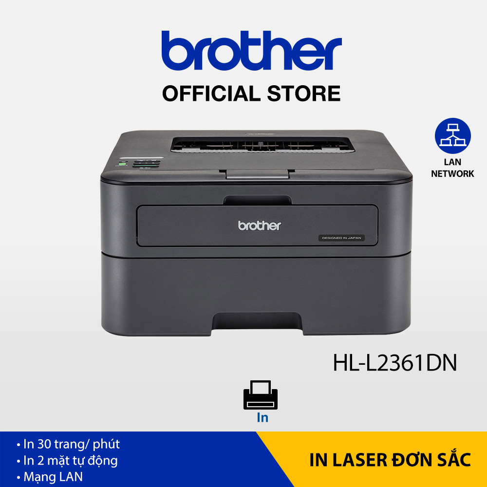 Combo Máy in laser đơn sắc Brother HL-L2361DN và Mực in laser trắng đen Brother TN-2385