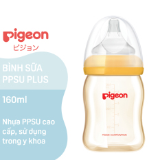 Bình sữa cổ rộng PPSU Plus Pigeon 160ml (SS)
