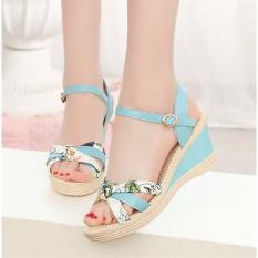 Giày sandal đế độn pha màu 128