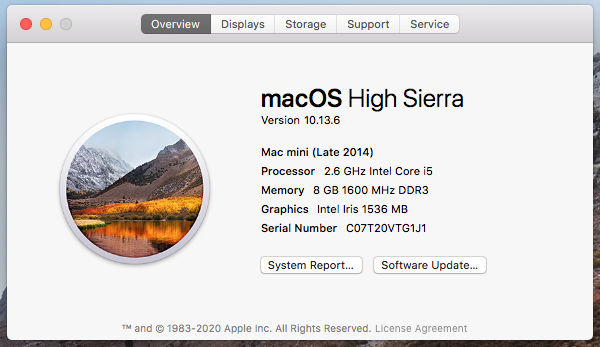 Apple Mac Mini 2014: 2.6 Core i5, Ram 8Gb, SSD256 - MGEN2)