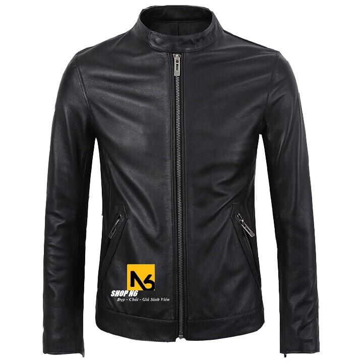 Áo Khoác Da Nam Đen Lót Lông Túi Kéo Cao Cấp - D22 (ShopN6)