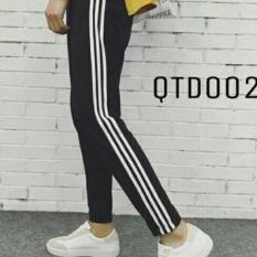 BST Quần Thể Thao có túi Đen 3 Sọc Đen Trắng, Ống Suông, Ống Bó JoggeR M9