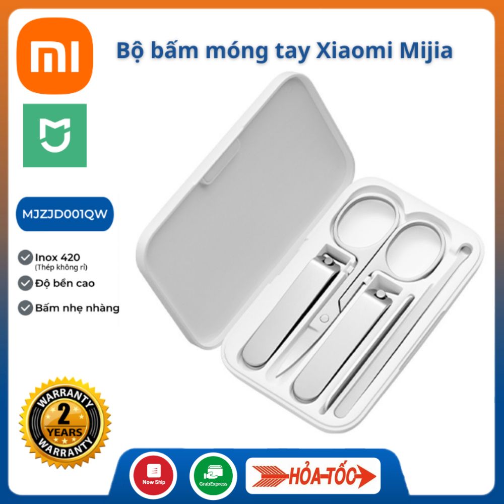Bộ bấm móng tay 5 món Xiaomi Mijia MJZJD002QW cao cấp bằng thép không gỉ thiết kế dạng kìm mini...