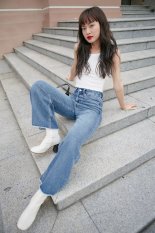 [MUA 1 TẶNG 1 T-SHIRT] TheBlueTshirt – Quần Jeans Nữ Ống Rộng – City Wide Leg Jeans – True Wash