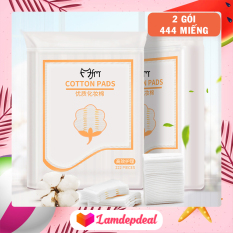 ♥ Lamdepdeal – 2 Gói bông tẩy trang 222 miếng Magic Lady 3 lớp – 100% cotton không xơ bông, thấm hút dung dịch dễ dàng, thân thiện với làn da – Phụ kiện trang điểm