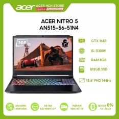[Trả góp 0%]Laptop Acer Nitro 5 AN515-56-51N4 i5-11300H | 8GB | 512GB | VGA GTX 1650 4GB | 15.6 FHD 144Hz | Win 10