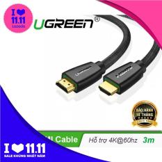Cáp hdmi 2.0 mạ vàng hỗ trợ độ phân giải tối đa 4k/60Hz 4096×2160 hỗ trợ 3D dùng cho máy tính, máy chiếu, tivi, tivi box, PS3/4…… Dài 3m UGREEN HD118 50464 – Hãng phân phối chính thức
