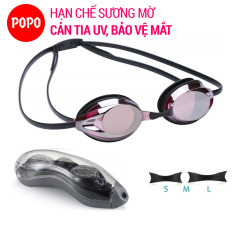 Kính bơi người lớn kính bơi thi đấu chuyên nghiệp POPO 1154G mắt kính siêu bền tráng gương nhỏ gọn, chống tia UV, chống lóa kiếng bơi nam, nữ kính bơi trẻ em trên 8 tuổi