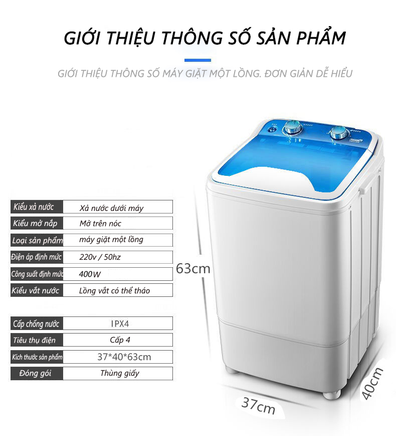 [HCM]Máy giặt mini bán tự động, máy giặt 7kg tiện lợi, dành cho cá nhân, lỗi đổi trong 7 ngày,gia...