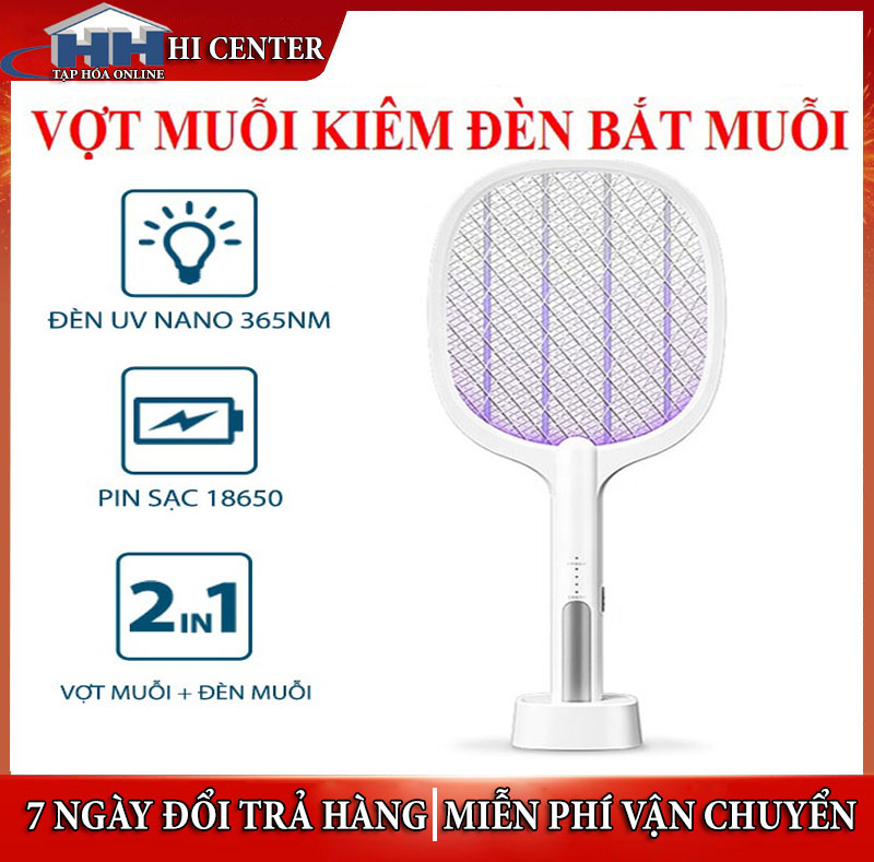 Vợt muỗi thông minh tự động bắt muỗi, vợt bắt muỗi tự đông cao cấp giá rẻ kèm đế và...