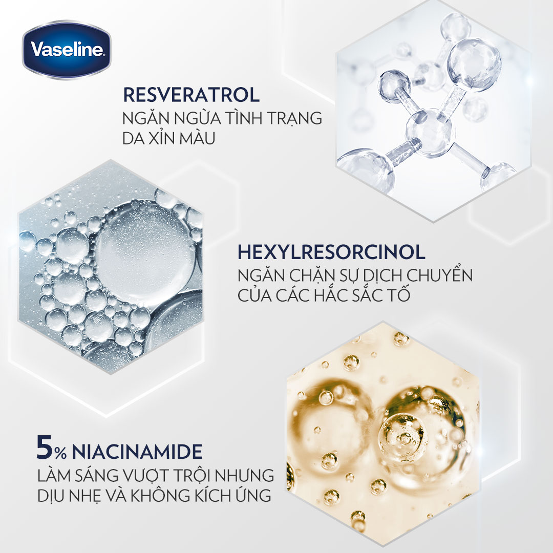 Sữa dưỡng thể Vaseline Pro Derma số 3 dưỡng sáng da với 5% Niacinamide 250 ML
