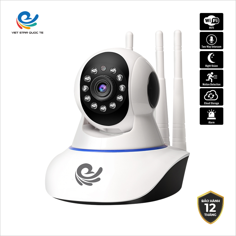 Camera WiFi IP VIET STAR CC1021 2.0MP-Độ phân giả Full HD 1080P- Hồng ngoại ban đêm- Phát hiện chuyển động- Bảo hành 12 tháng CC1021