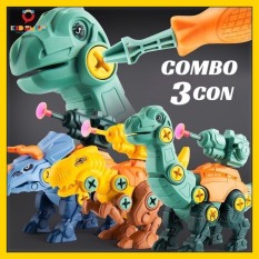 Đồ chơi trẻ em, lắp ráp khủng long siêu thú đại chiến, (COMBO 3 CON – DÀI 20 CM) SIÊU TO với 3 mũi tên nhựa ABS cao cấp nhiều chi tiết cho bé phát triển tư duy logic, tỉ mỉ và khéo léo