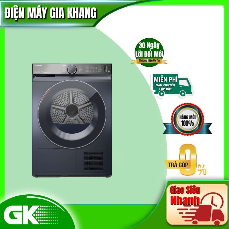 Máy sấy bơm nhiệt Toshiba 10 kg TD-BK110GHV(MK) – Công nghệ Origin Inverter vận hành êm, tiết kiệm điện