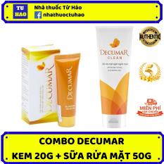 Bộ đôi trị mụn hiệu quả Decumar 20g – Decumar Clean 50g – kem trị mụn, kem trị thâm, kem nghệ decumar, sữa rửa mặt decumar clean
