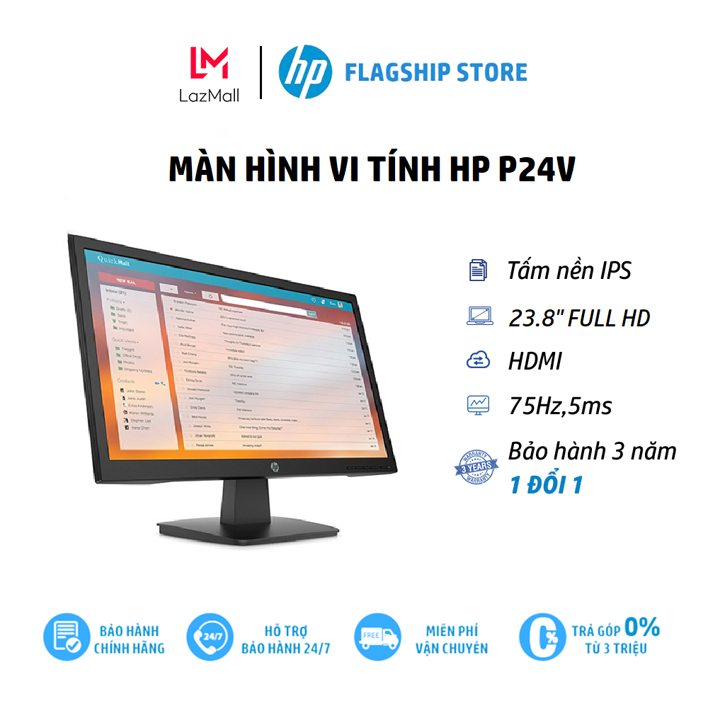 Màn hình vi tính HP P24v 23.8 inch G4 FHD Monitor A/P 3Y WTY/9TT78AA – Hàng chính hãng – Bảo hành 12 tháng