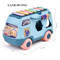 XE BUS THẢ HÌNH KHỐI KẾT HỢP ĐÀN XYLOPHONE – PHÁT NHẠC CHO BÉ