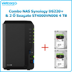 [Khuyến Mãi Combo] Thiết bị lưu trữ NAS Synology DS220+ và 2 Ổ cứng Seagate ST4000VN006 4 TB