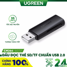 [Nhập ELMAY21 giảm thêm 10% đơn từ 99k] Đầu đọc thẻ SD/TF chuẩn USB 2.0 UGREEN CM264 60721 – Hãng phân phối chính thức