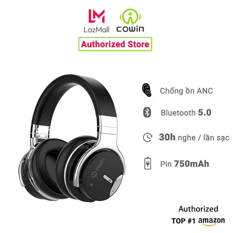 Tai nghe chụp tai không dây Bluetooth COWIN E7S, chống ồn ANC