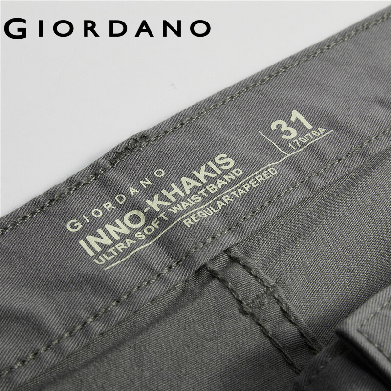 Quần kaki dài nam chất liệu dày dặn form slim ôm dáng thương hiệu quốc tế Giordano Free Shipping 01118027