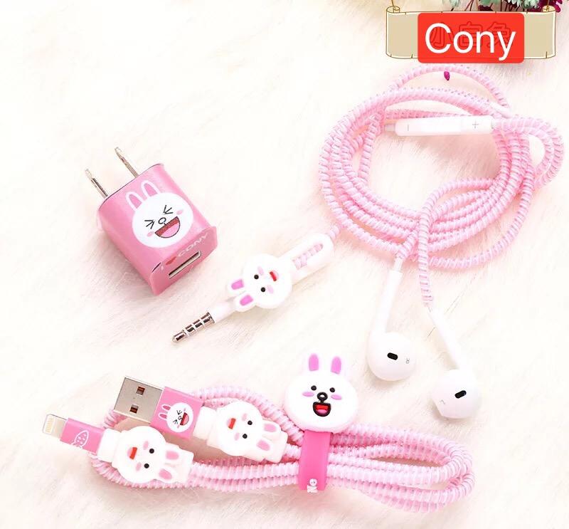Bộ dây quấn bảo vệ dây sạc tai nghe IPhone dễ thương