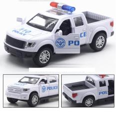 Quà tặng đồ chơi Xe ô tô cảnh sát mini mô hình bằng sắt chạy cót xe có âm thanh và đèn mở cửa xe