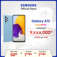 [VOUCHER 300K] Điện thoại Samsung Galaxy A72 (8GB/256GB) – Camera đỉnh 64MP chống rung – Chip Snapdragon 720
