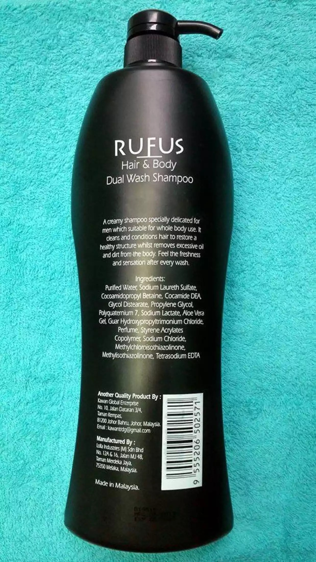 Sữa tắm, gội đậm đặc Rufus for Men Malaysia 1050ml – Dầu tăm gội đậm đặc Rufus đen 2in1 cho...