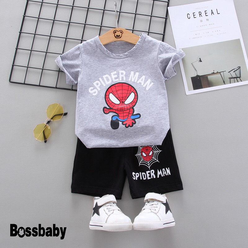 Đồ bộ cho bé siêu nhân nhện Vải cotton co giãn 4 chiều thấm hút mồ hôi cho bé từ...